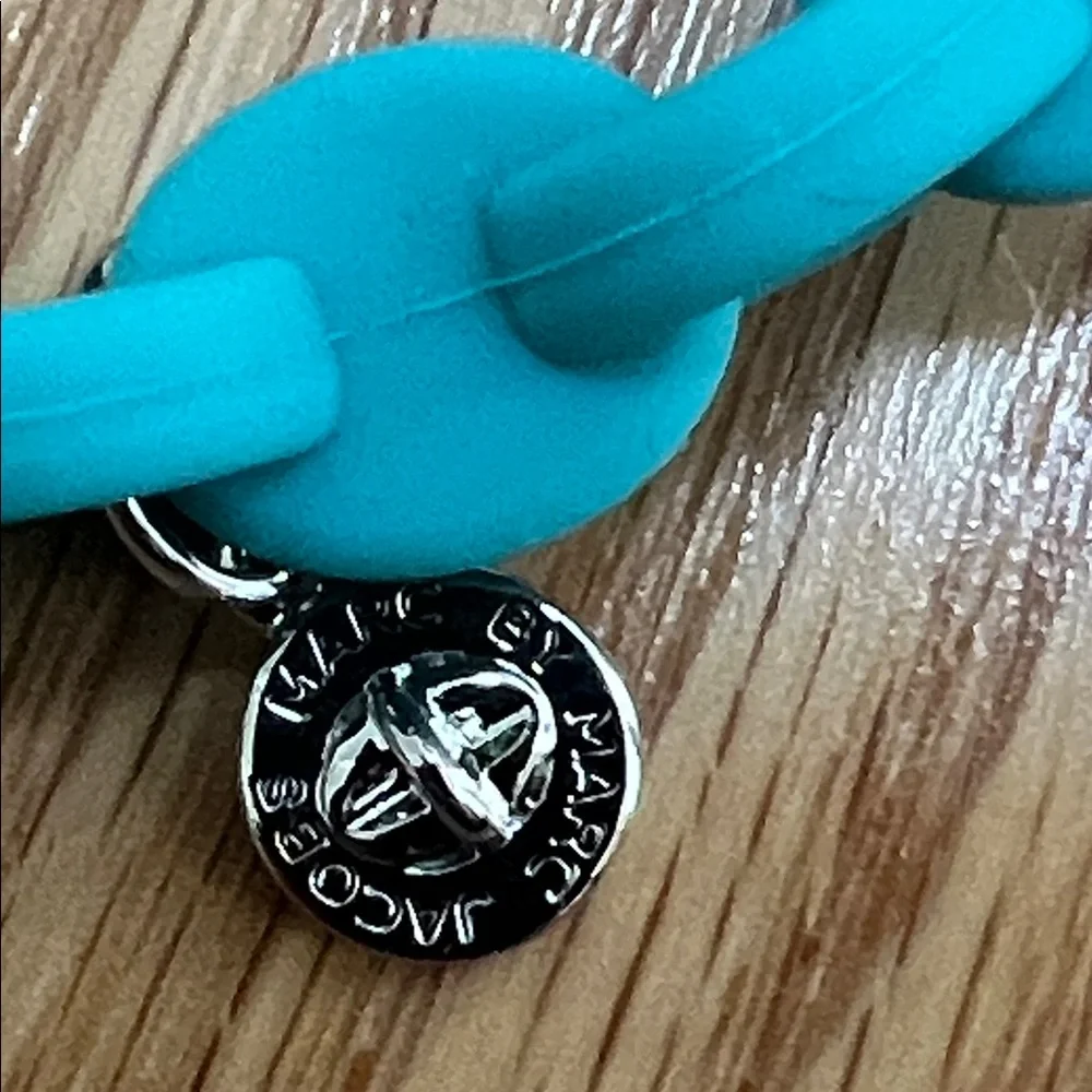 New ! Marc Jacobs aqua lagoon stretch logo Chain Bracelet. - Picture 6 of 7